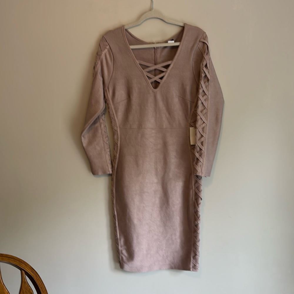 Venus NWT pink champagne skin tight dress. Sexy! Size M